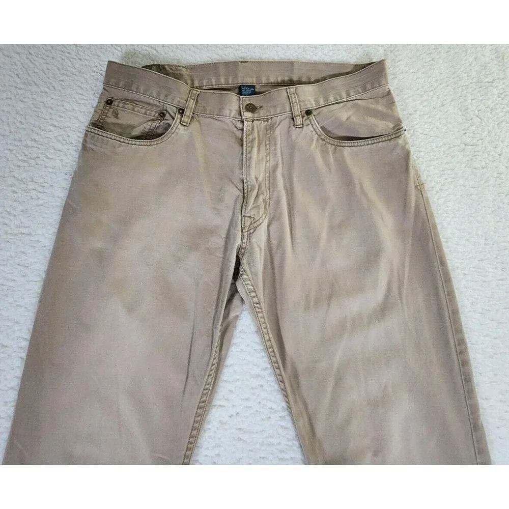 Polo Ralph‎ Lauren 650 Straight Pants Men's 34x32* Beige 5-Pocket Soft Jeans